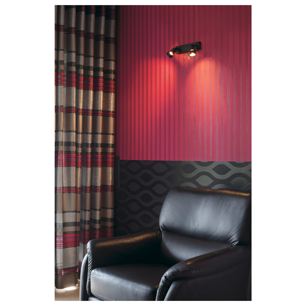 PURI 2, luminária de parede e de teto, duas lâmpadas, QPAR51, preto matizado, máx. 100 W, com anel de decoração