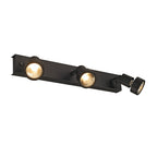 PURI 3, luminária de parede e de teto, três lâmpadas, QPAR51, preto matizado, máx. 150 W, com anel de decoração