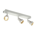 PURI 3, luminária de parede e de teto, três lâmpadas, QPAR51, branco matizado, máx. 150 W, com anel de decoração