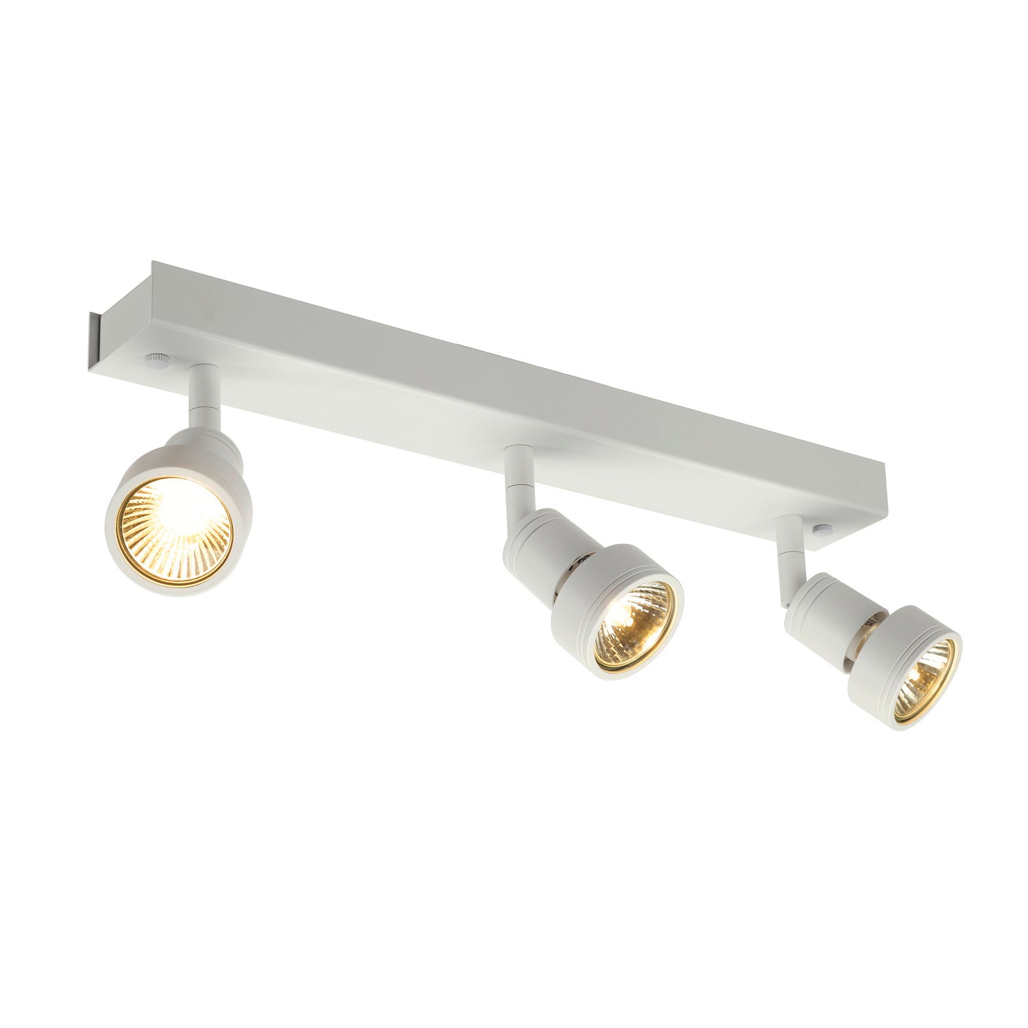 PURI 3, luminária de parede e de teto, três lâmpadas, QPAR51, branco matizado, máx. 150 W, com anel de decoração