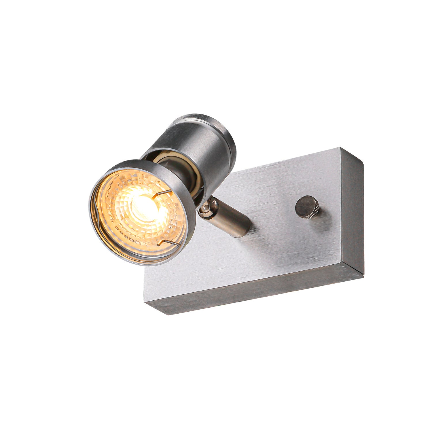 ASTO 1, luminária de parede e de teto, uma lâmpada, QPAR51, alumínio escovado, máx. 75 W