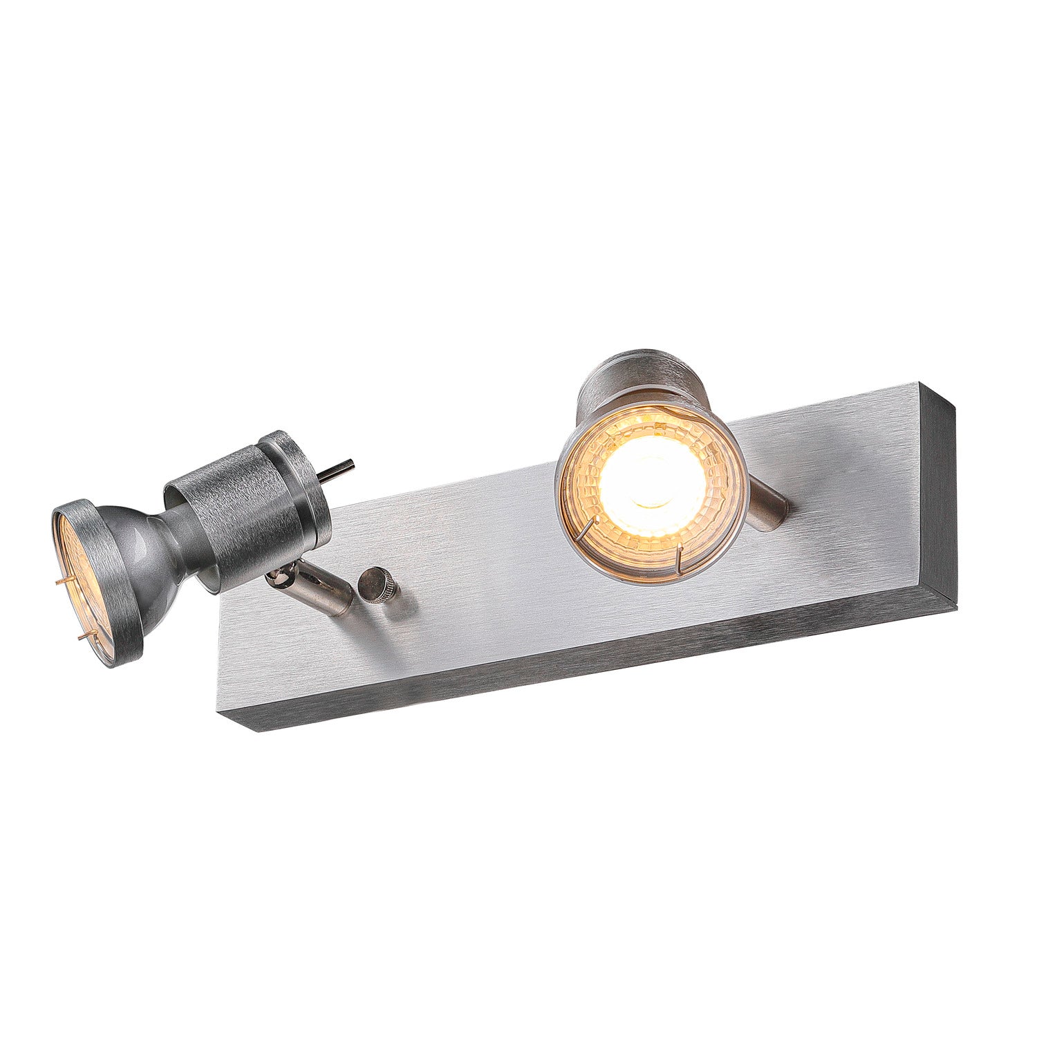 ASTO 2, luminária de parede e de teto, duas lâmpadas, QPAR51, alumínio escovado, máx. 150 W