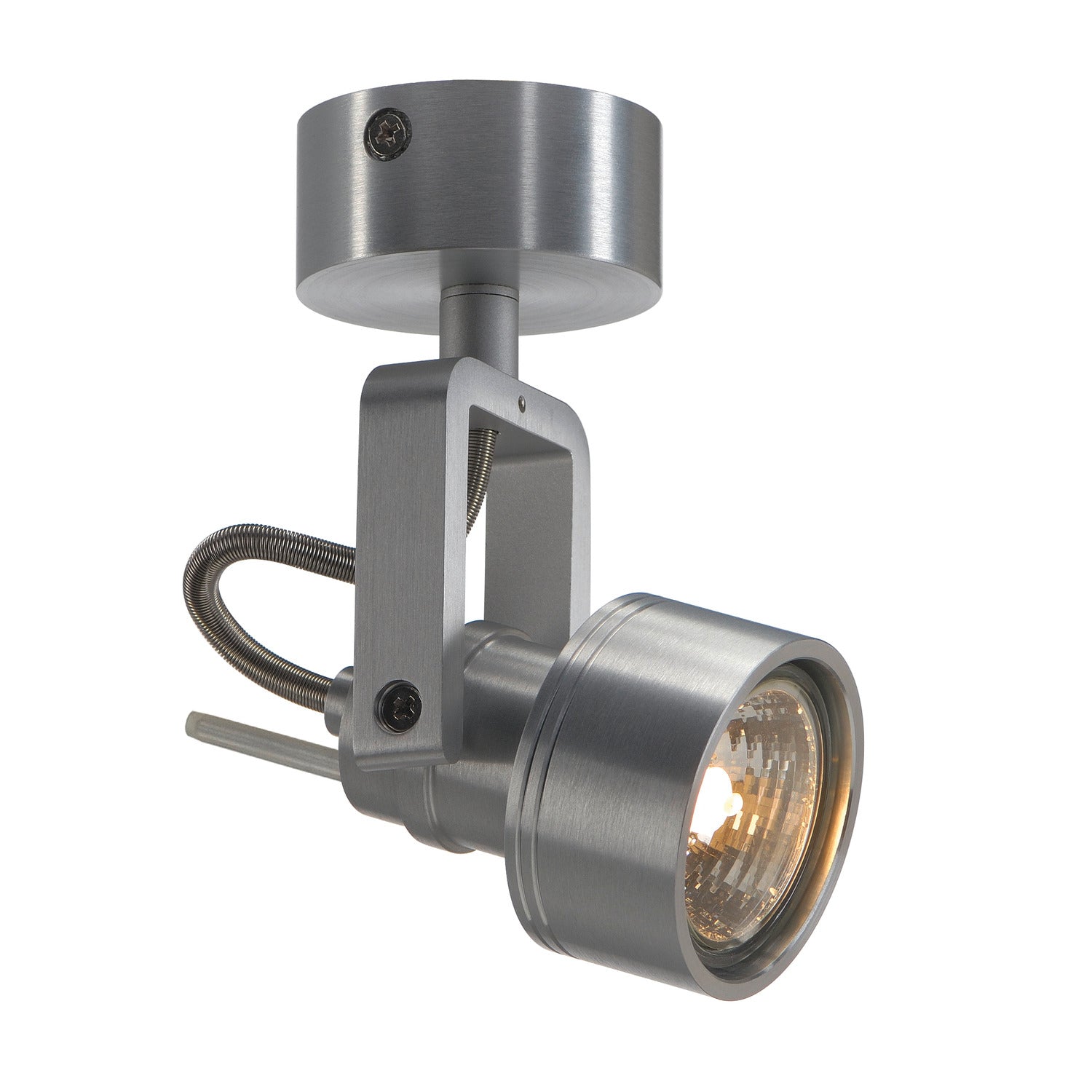 INDA, luminária de parede e de teto, foco, QPAR51, alumínio escovado, máx. 50 W