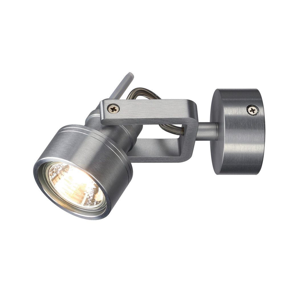 INDA, luminária de parede e de teto, foco, QPAR51, alumínio escovado, máx. 50 W