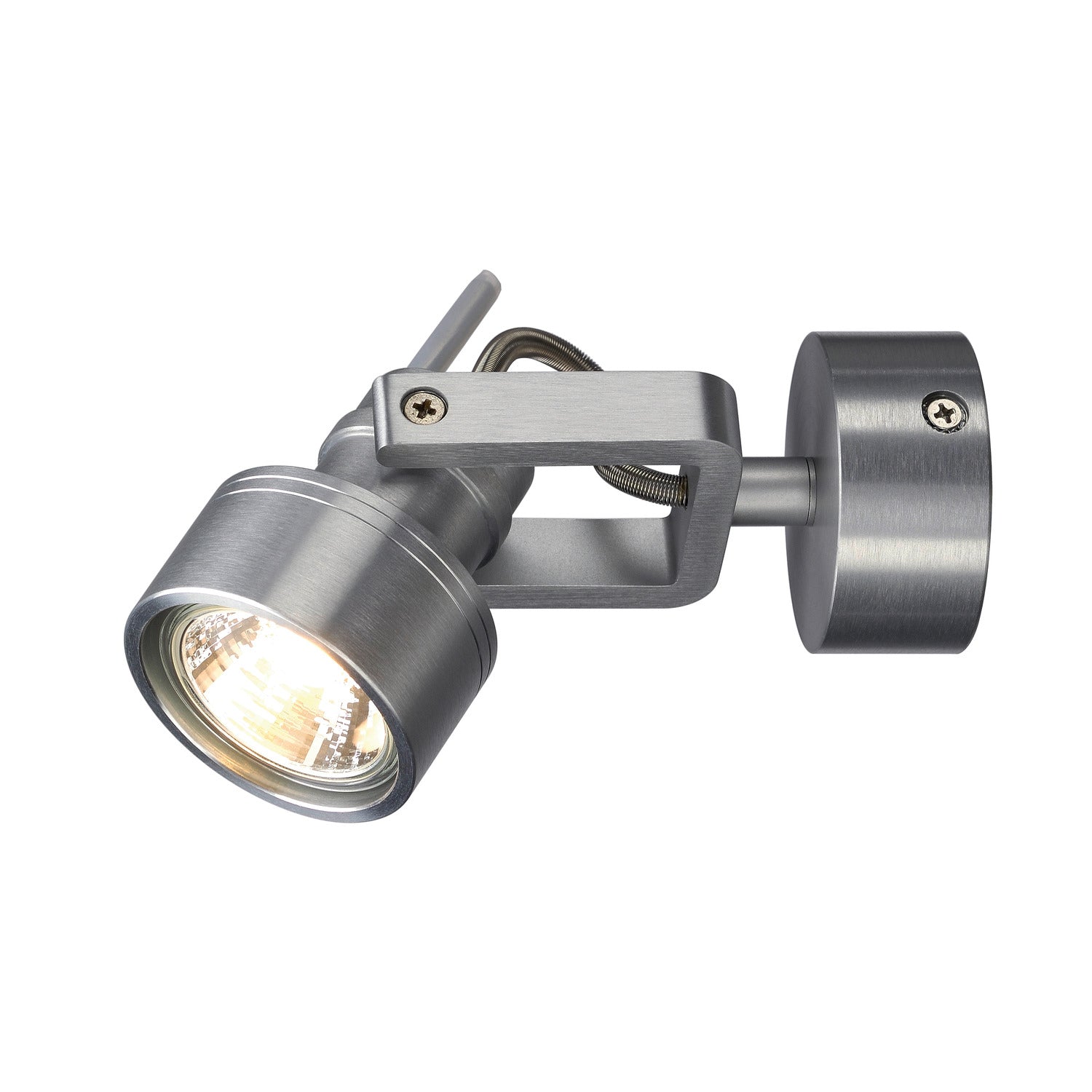 INDA, luminária de parede e de teto, foco, QPAR51, alumínio escovado, máx. 50 W