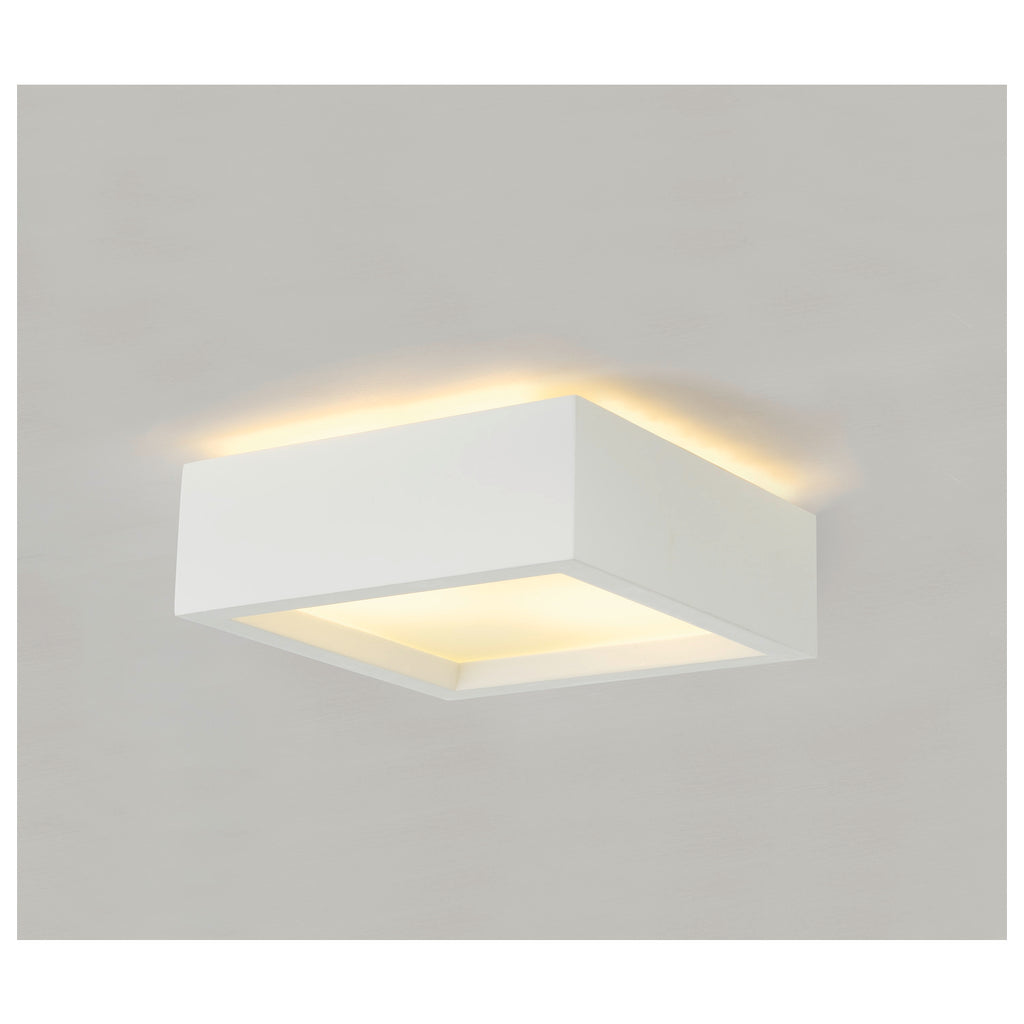PLASTRA 104, luminária de teto, TC-DSE, angular, gesso branco, máx. 50 W