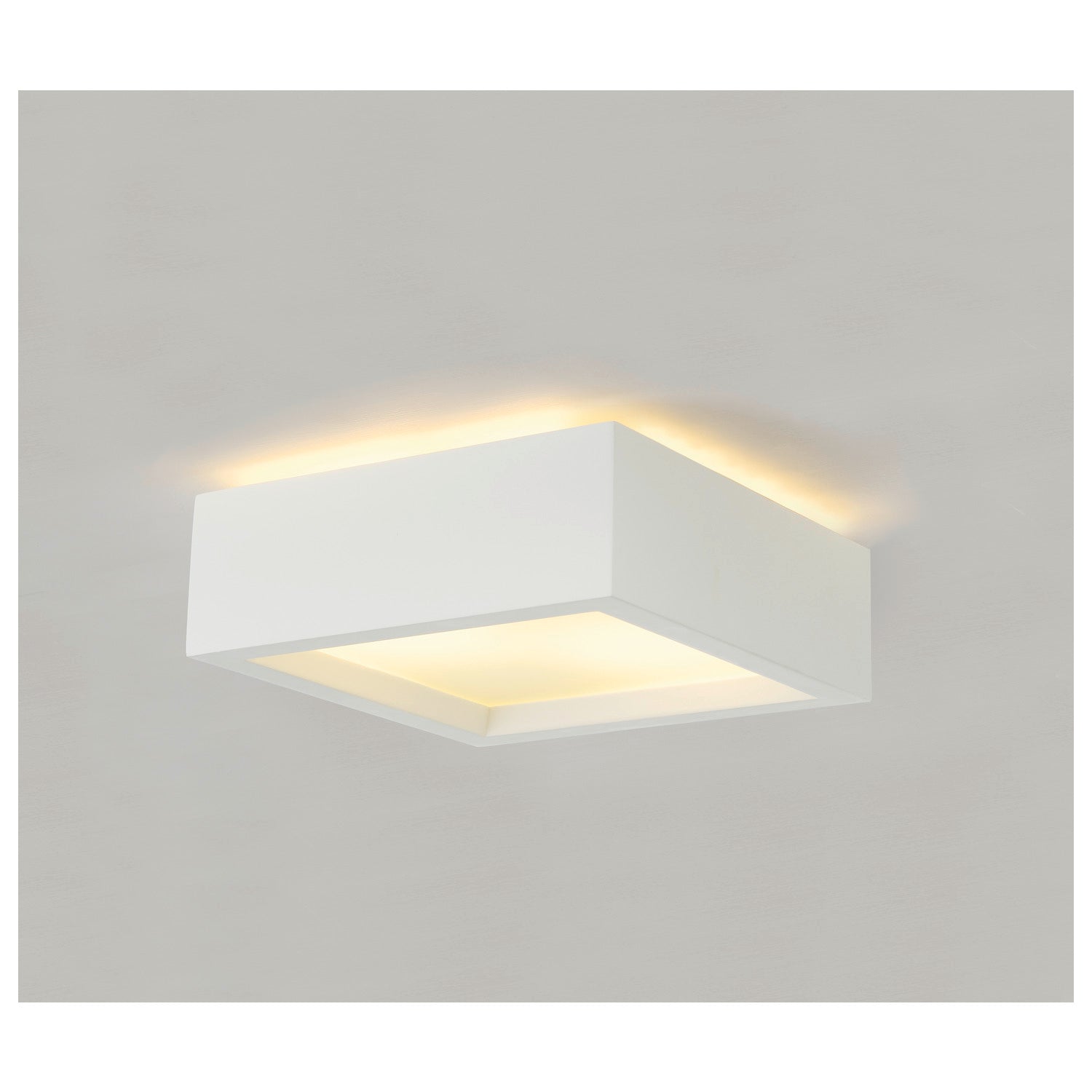 PLASTRA 104, luminária de teto, TC-DSE, angular, gesso branco, máx. 50 W