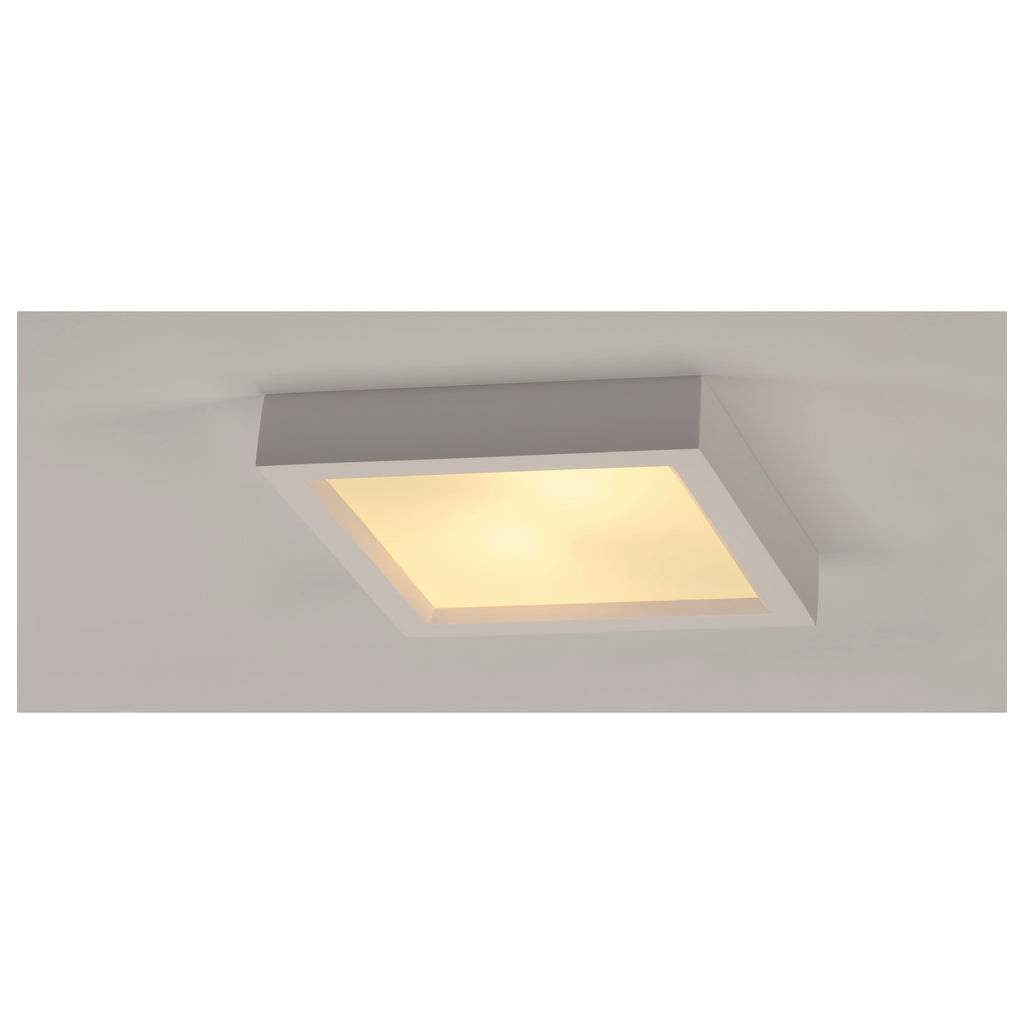 PLASTRA 104, luminária de teto, TC-DSE, angular, gesso branco, máx. 50 W