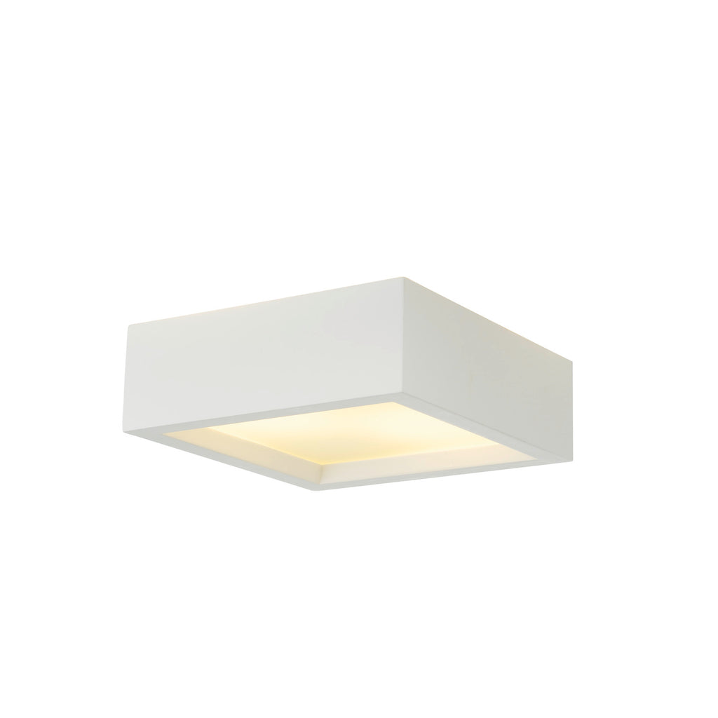 PLASTRA 104, luminária de teto, TC-DSE, angular, gesso branco, máx. 50 W