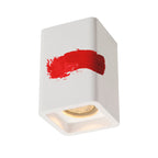 PLASTRA, luminária de teto, QPAR51, angular, gesso branco, máx. 35 W