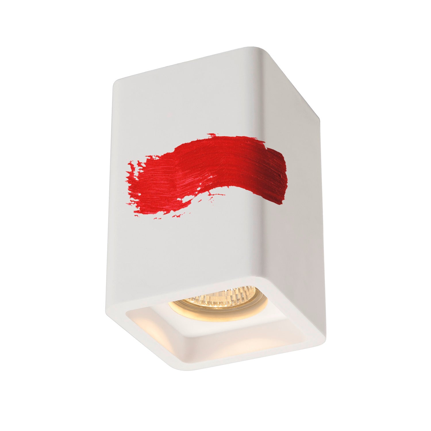 PLASTRA, luminária de teto, QPAR51, angular, gesso branco, máx. 35 W