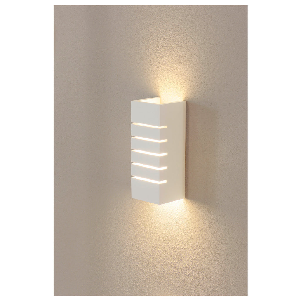 PLASTRA, luminária de parede, angular, 100 Slot, gesso branco, E14, máx. 40 W