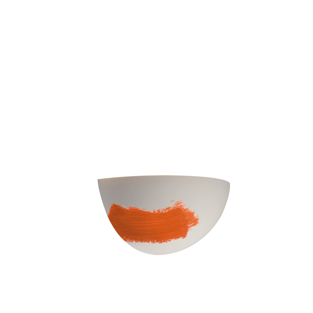 PLASTRA 101, luminária de parede, C35, semicircular, gesso branco, máx. 40 W