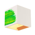 PLASTRA, luminária de parede, QPAR51, angular, Cube, gesso branco, máx. 42 W