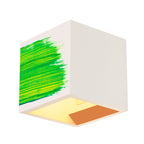 PLASTRA, luminária de parede, QPAR51, angular, Cube, gesso branco, máx. 42 W