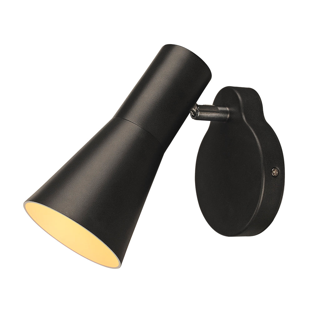 PHELIA, luminária de parede, QPAR51, preto, máx. 35 W, incl. interruptor