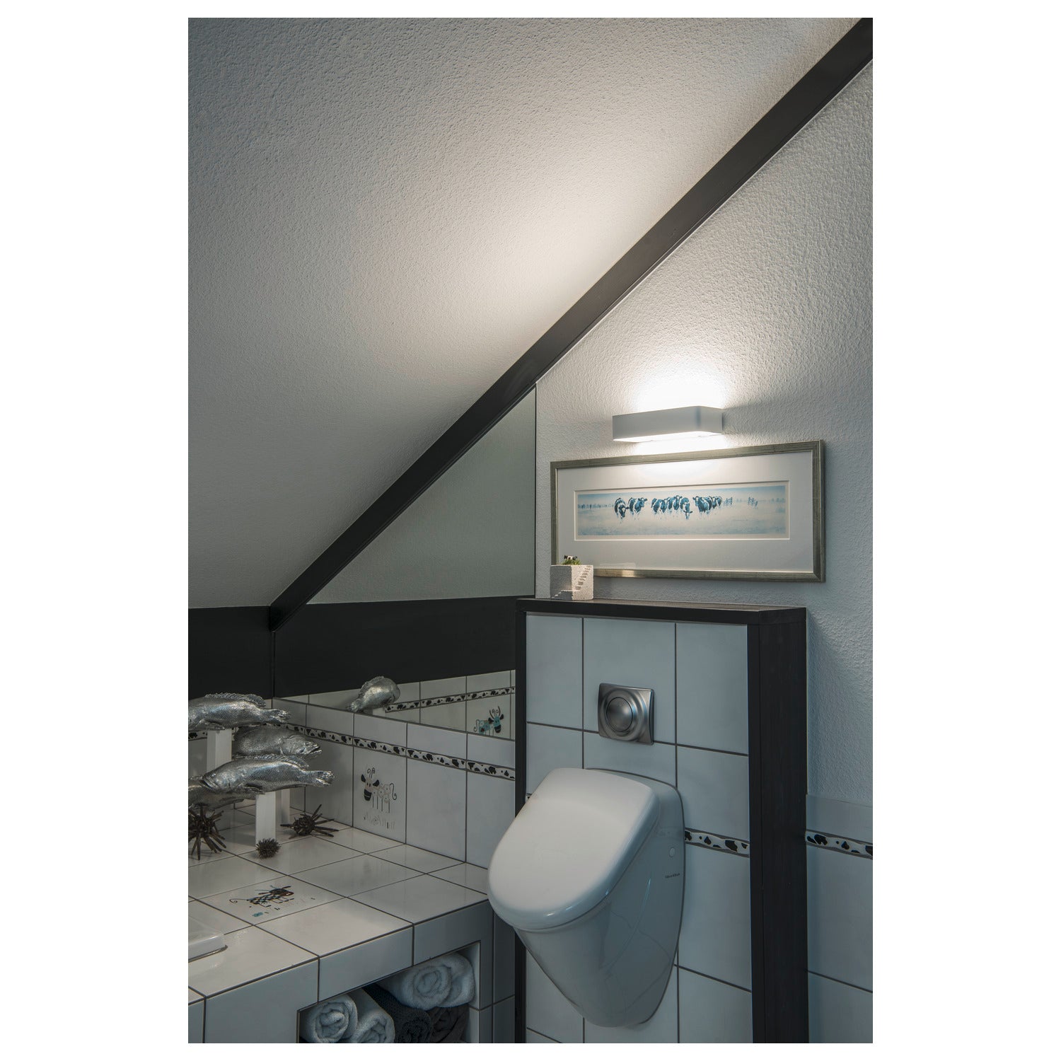 WL 149 R7S, luminária de parede, QT-DE12, retangular, up/down, branco matizado, máx. 60 W