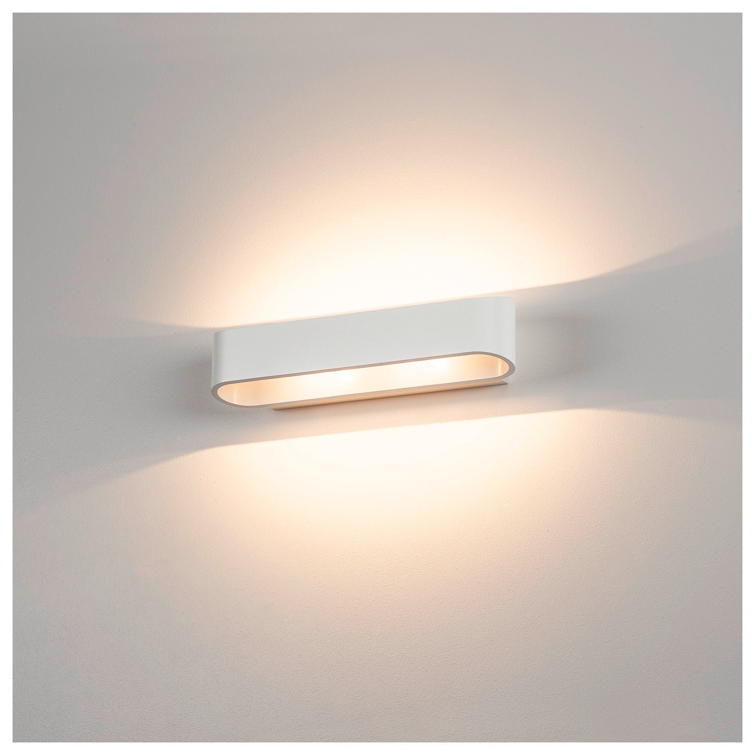 ASSO 300, luminária de parede, LED, 3000 K, oval, branco, C/L/A 30/9,5/7 cm