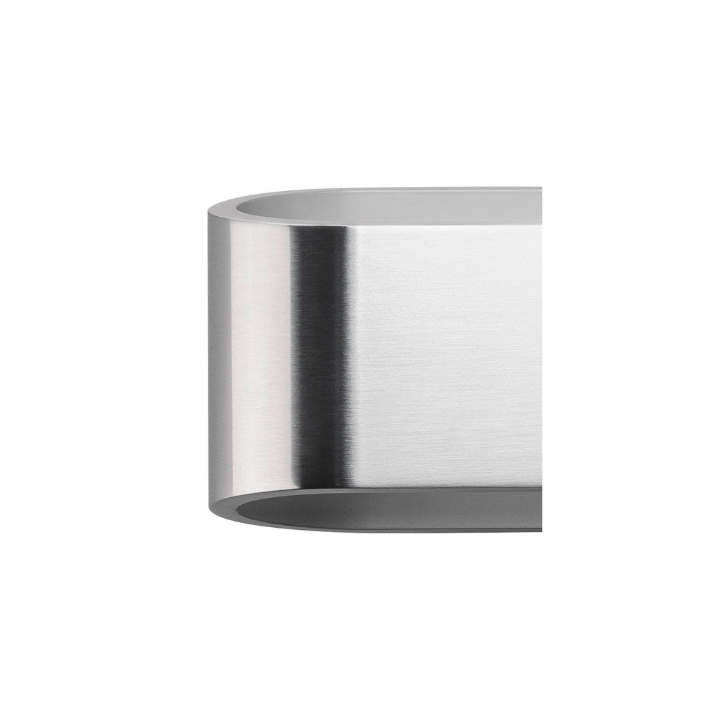 ASSO 300, luminária de parede, LED, 3000 K, oval, alumínio escovado/branco, C/L/A 30/9,5/7 cm