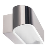 ASSO 300, luminária de parede, LED, 3000 K, oval, alumínio escovado/branco, C/L/A 30/9,5/7 cm