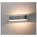 ASSO 300, luminária de parede, LED, 3000 K, oval, alumínio escovado/branco, C/L/A 30/9,5/7 cm