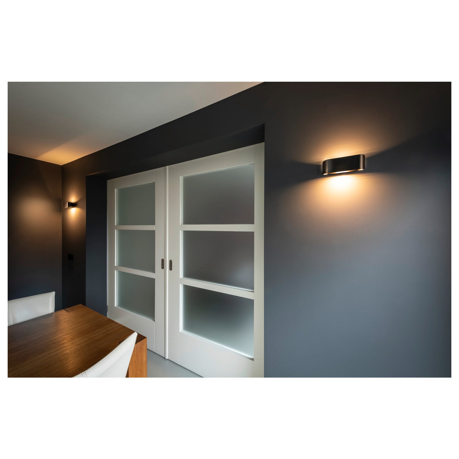 OSSA 300, luminária de parede, QT-DE12, oval, up/down, preto, C/L/A 30/8/6,5 cm, máx. 120 W