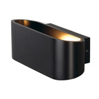 OSSA 180, luminária de parede, QT-DE12, oval, up/down, preto, C/L/A 18/8/7 cm, máx. 100 W