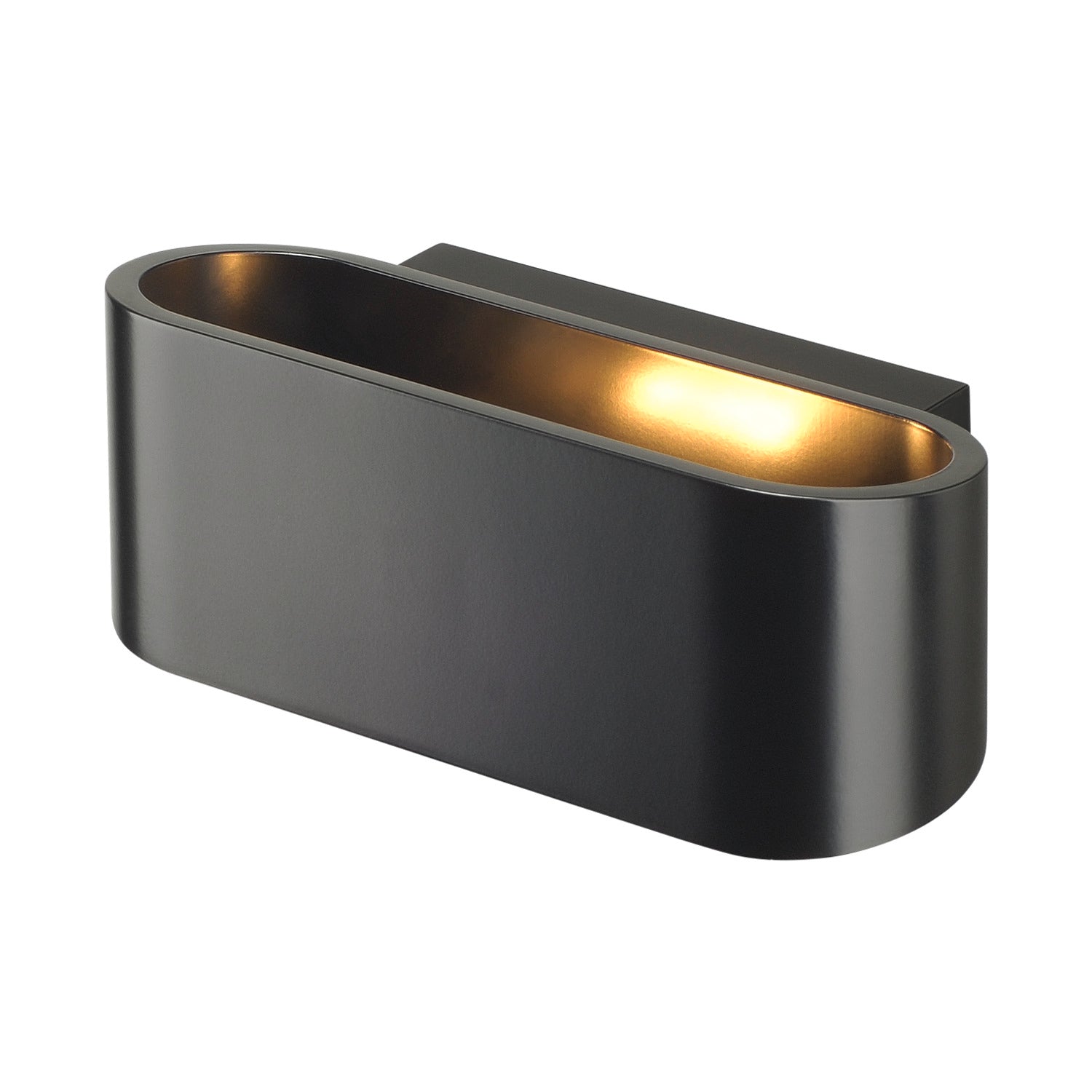 OSSA 180, luminária de parede, QT-DE12, oval, up/down, preto, C/L/A 18/8/7 cm, máx. 100 W