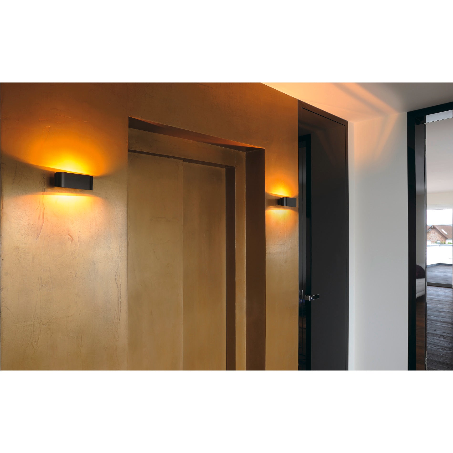 OSSA 180, luminária de parede, QT-DE12, oval, up/down, preto, C/L/A 18/8/7 cm, máx. 100 W