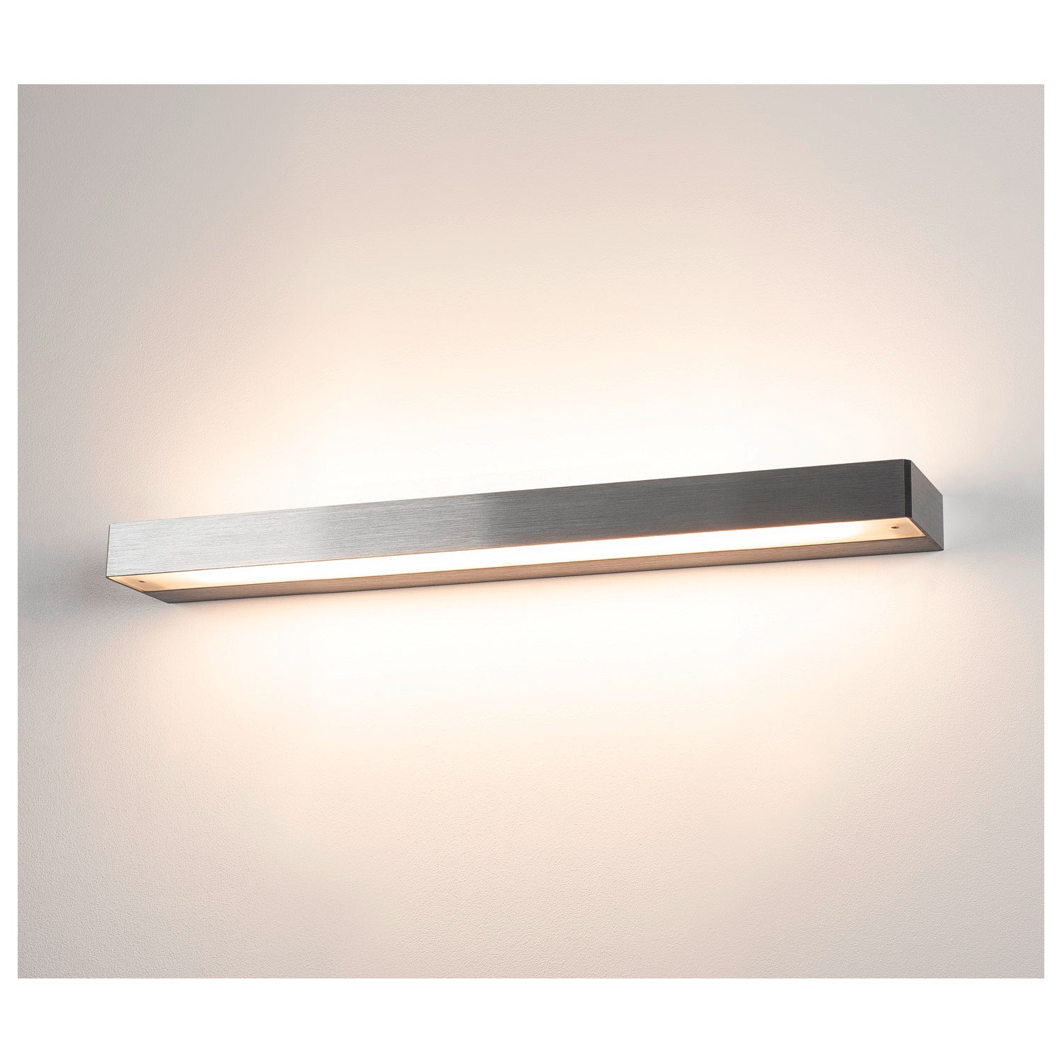 SEDO 14, luminária de parede, LED, 3000 K, angular, alumínio escovado, vidro acetinado, C/L/A 59,5/8,5/4 cm, 17 W