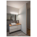 SEDO 21, luminária de parede, LED, 3000 K, angular, alumínio escovado, vidro acetinado, C/L/A 89,5/8,5/4 cm, lâmpada economizadora de energia, 33 W