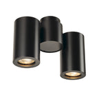 ENOLA_B, luminária de teto e de parede, duas lâmpadas, QPAR51, preto, máx. 100 W