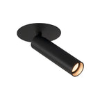 KARPO, luminária de embutir, uma lâmpada, LED, 3000 K, preto, roseta plana, 7,5 W