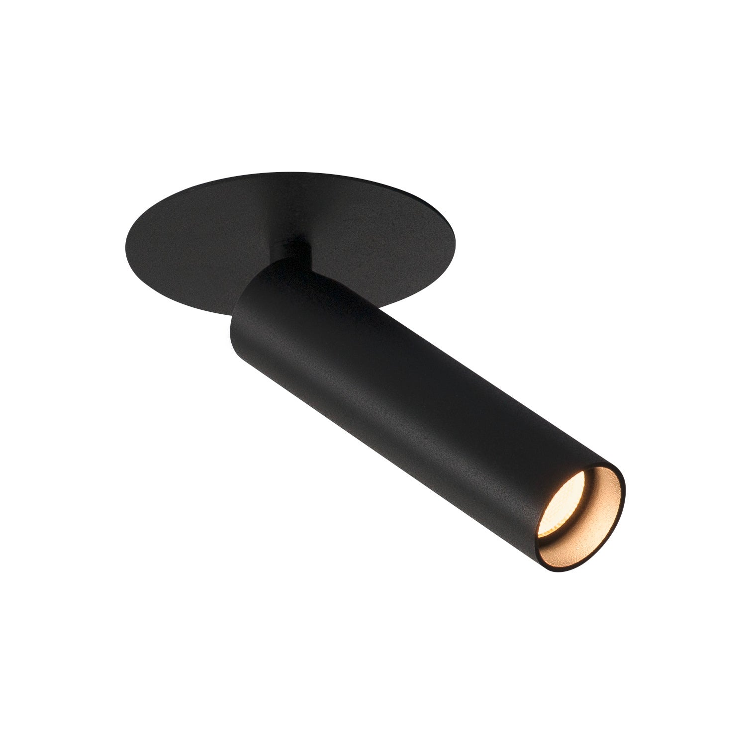 KARPO, luminária de embutir, uma lâmpada, LED, 3000 K, preto, roseta plana, 7,5 W