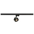 KALU TRACK, foco para calha elétrica de alta voltagem de 3 fases, LED, 3000 K, redondo, preto, incl. adaptador de 3 fases