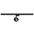 KALU TRACK, foco para calha elétrica de alta voltagem de 3 fases, LED, 3000 K, redondo, preto, incl. adaptador de 3 fases