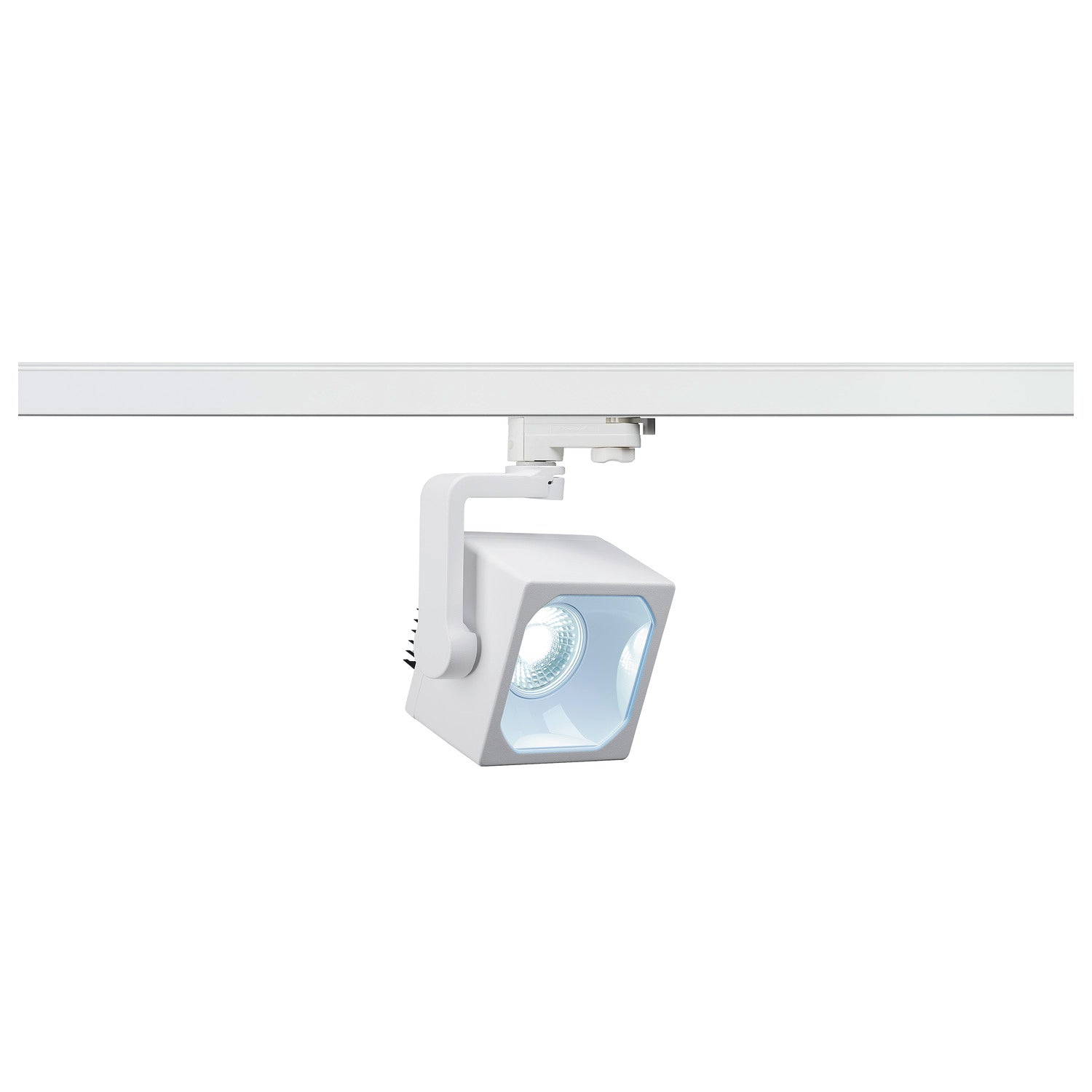 EURO CUBE, foco para calha elétrica de alta voltagem de 3 fases, LED, 4000 K, branco, 60º, incl. adaptador de 3 fases