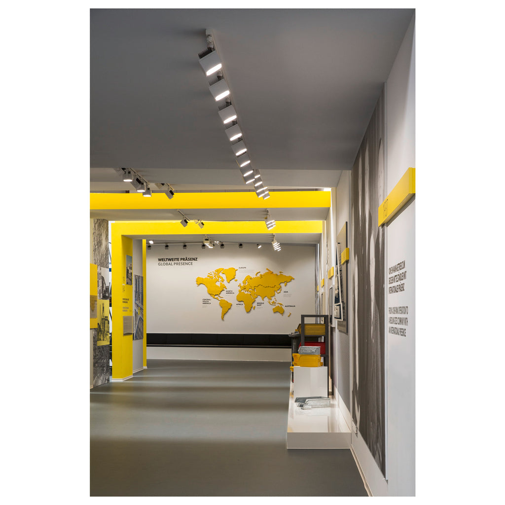 EURO CUBE, foco para calha elétrica de alta voltagem de 3 fases, LED, 4000 K, branco, 60º, incl. adaptador de 3 fases