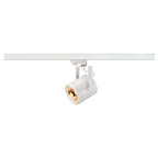 EURO SPOT, foco para calha elétrica de alta voltagem de 3 fases, QPAR111, redondo, branco, máx. 75 W, incl. adaptador de 3 fases