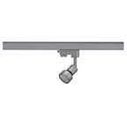 PURI, foco para calha elétrica de alta voltagem de 3 fases, QPAR51, cinzento prateado, máx. 50 W, incl. adaptador de 3 fases