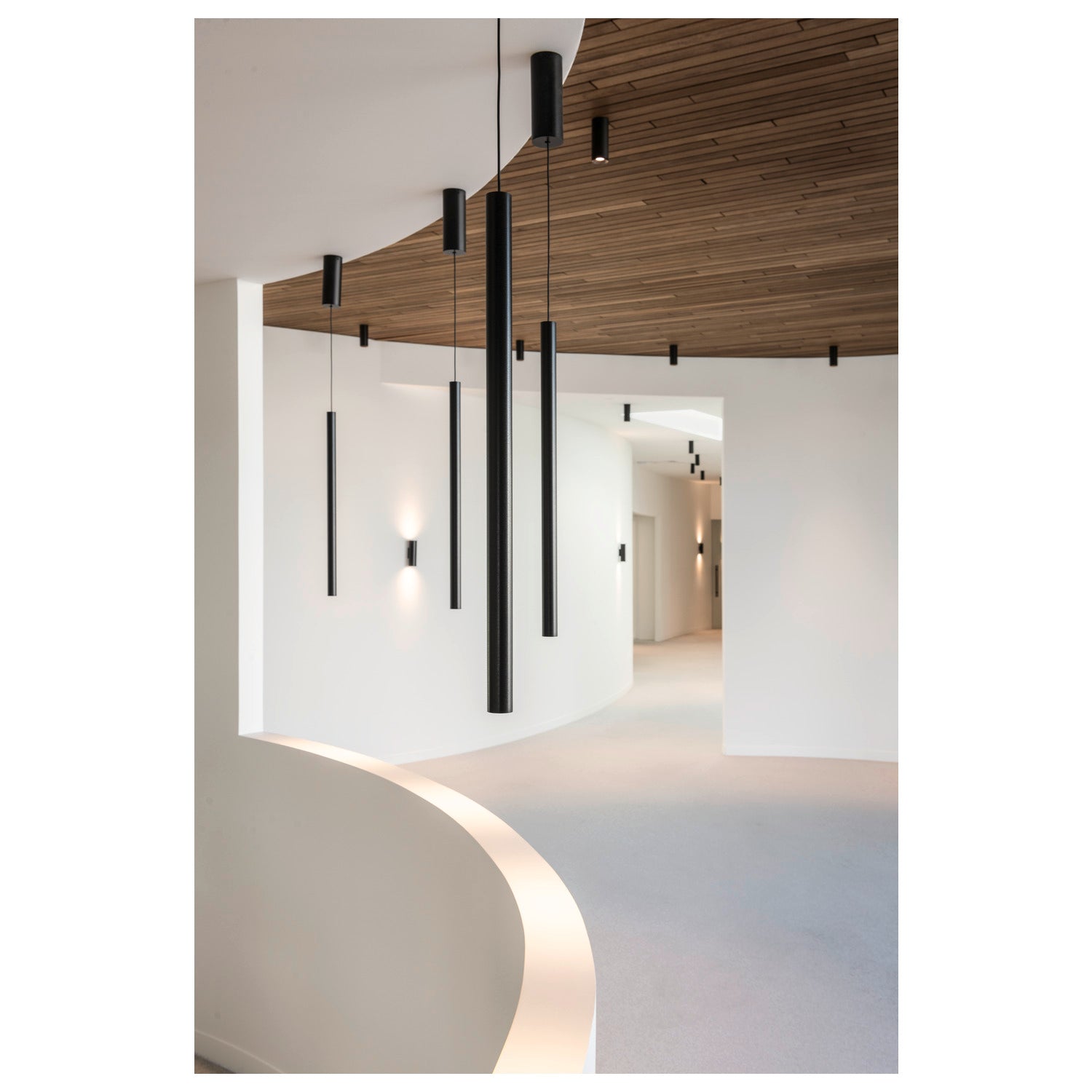 HELIA 40, luminária pendente, LED, 3000 K, redonda, preto, roseta plana, 9 W