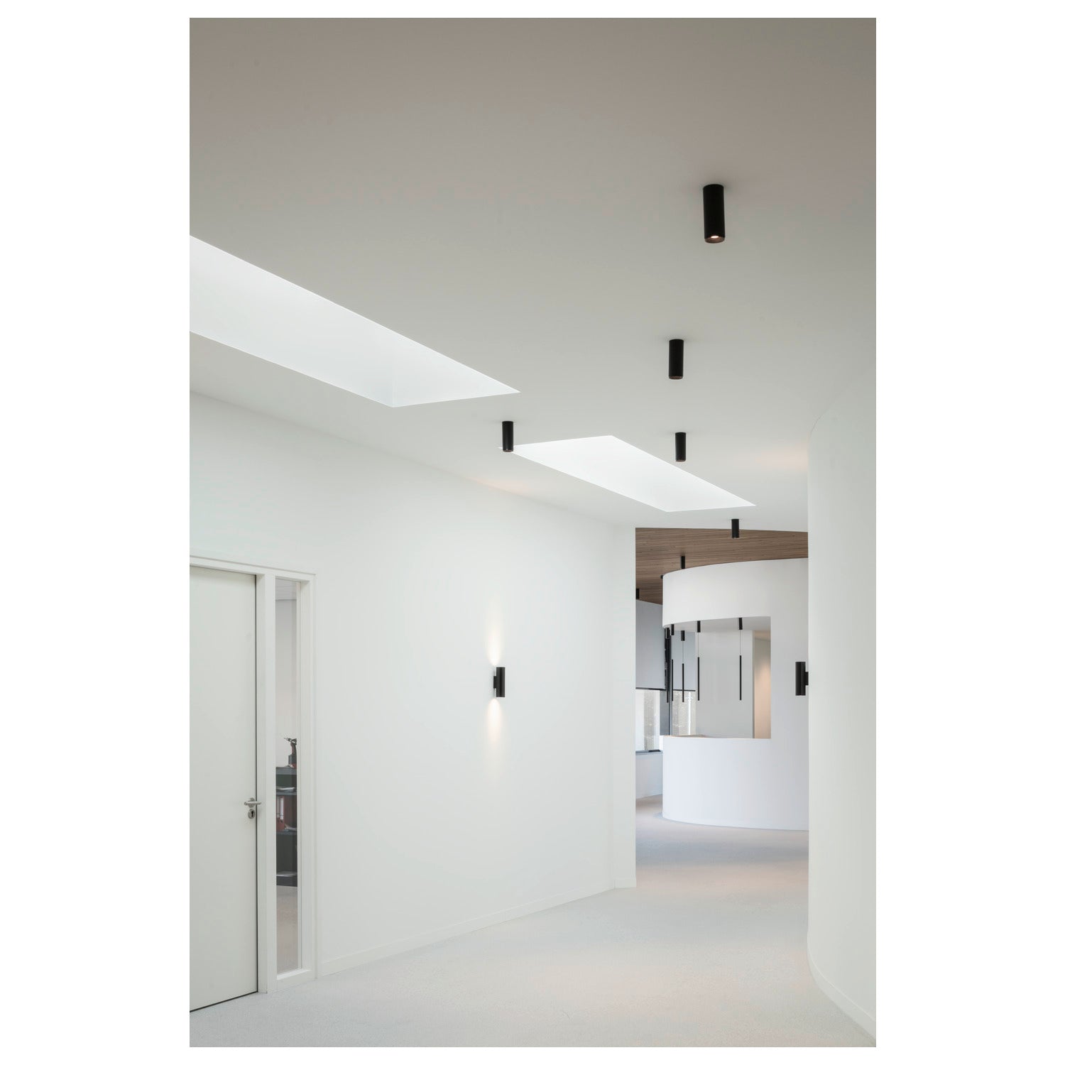 ASTO TUBE, luminária saliente para a parede, cilíndrica, máx. 2x10 W, preto