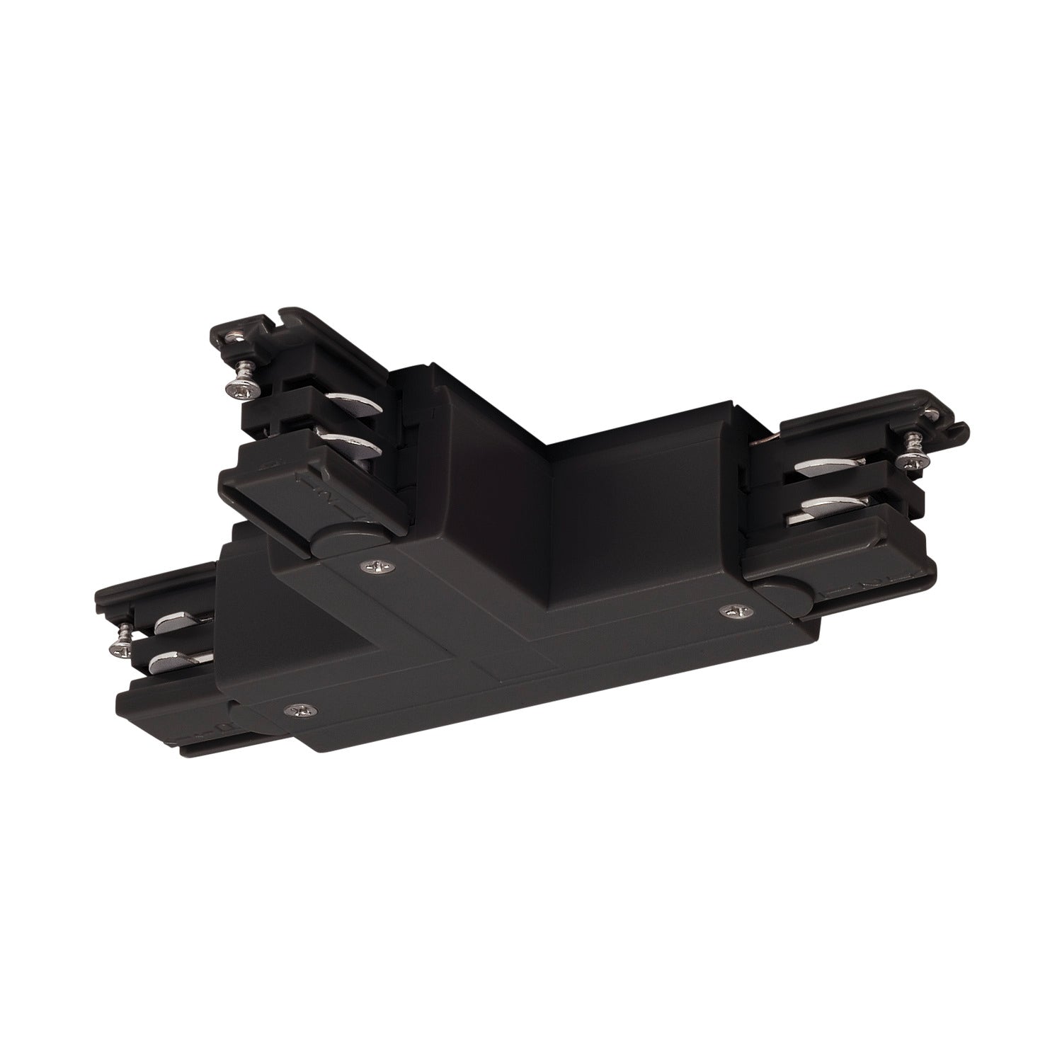 S-TRACK SYSTEM - Conector S-TRACK T, direito, terra no interior, com opção de alimentação eléctrica, PHASE, preto