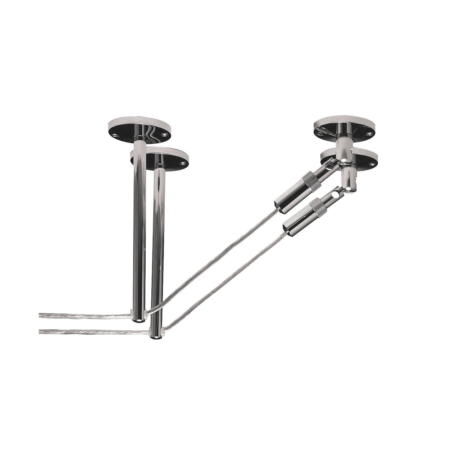 TENSEO SYSTEM - DEFLETOR, para sistema de cabos de baixa voltagem, cromado, 2 unid., 16 cm