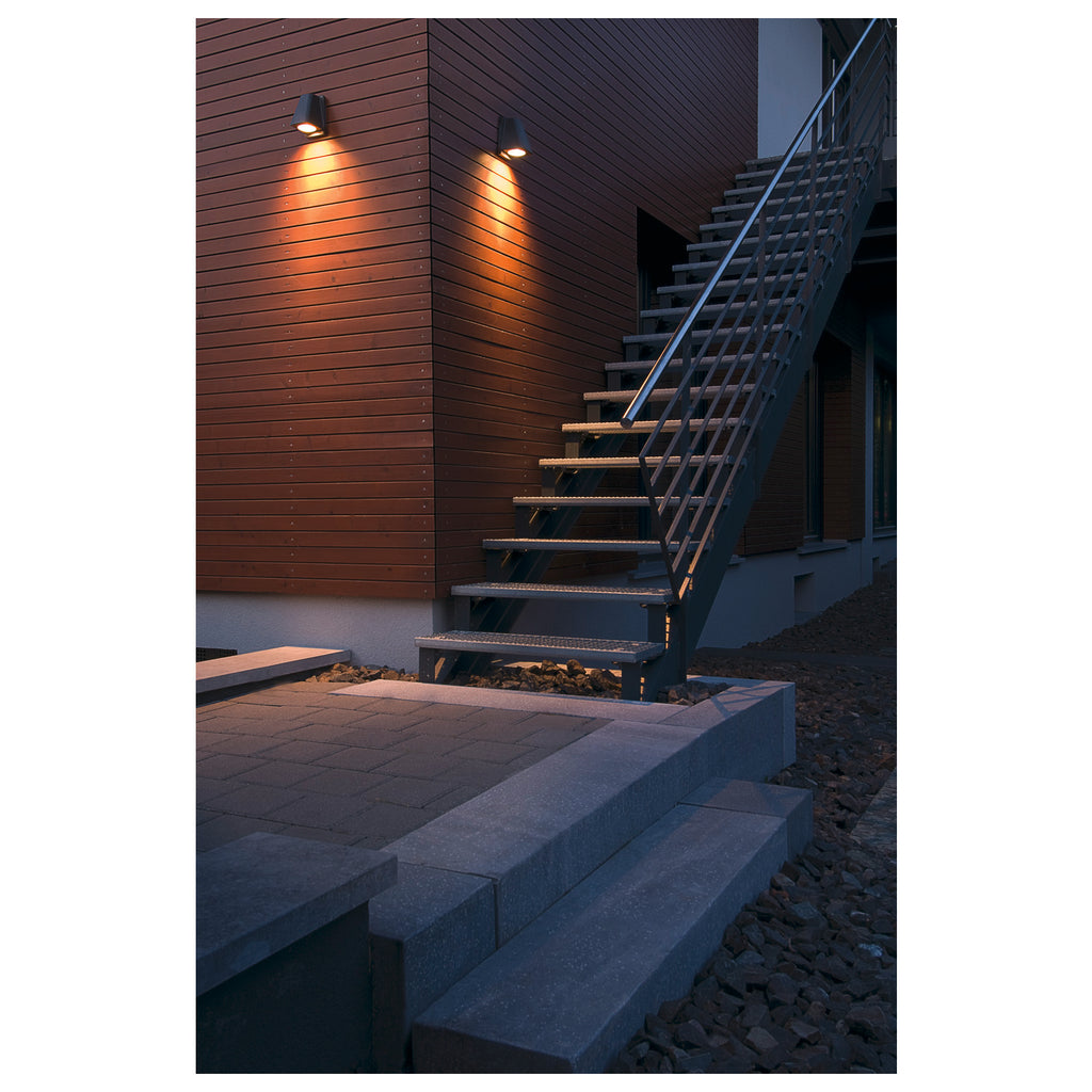 WALLYX, luminária de parede para exteriores, QPAR51, IP44, antracite, máx. 50 W