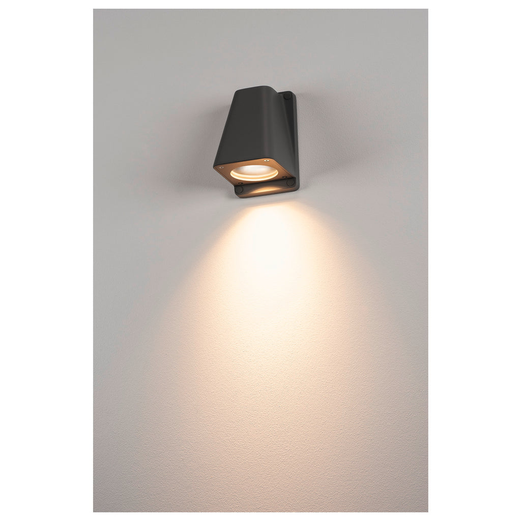 WALLYX, luminária de parede para exteriores, QPAR51, IP44, antracite, máx. 50 W