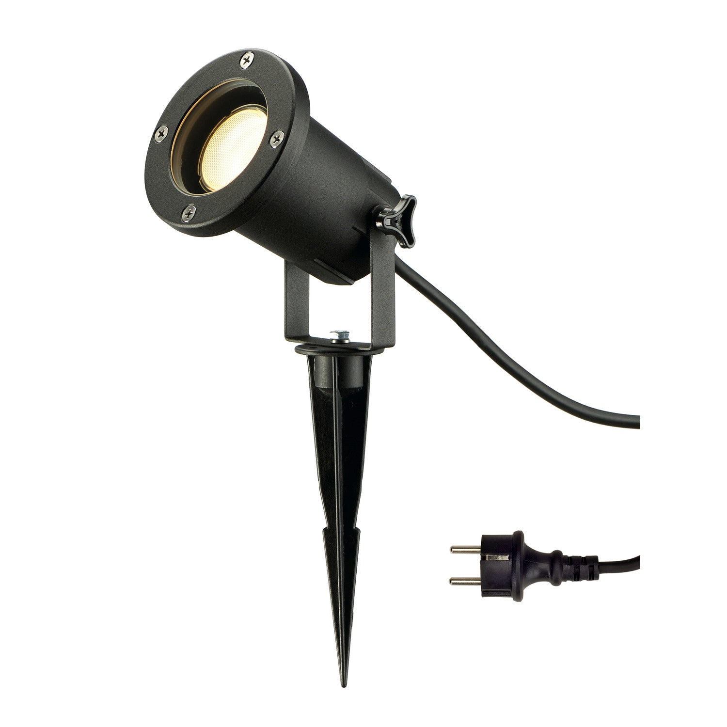 NAUTILUS SPIKE, luminária de estaca para exteriores, QPAR51, IP65, preto, máx. 11 W, incl. cabo de 1,5 m com ficha