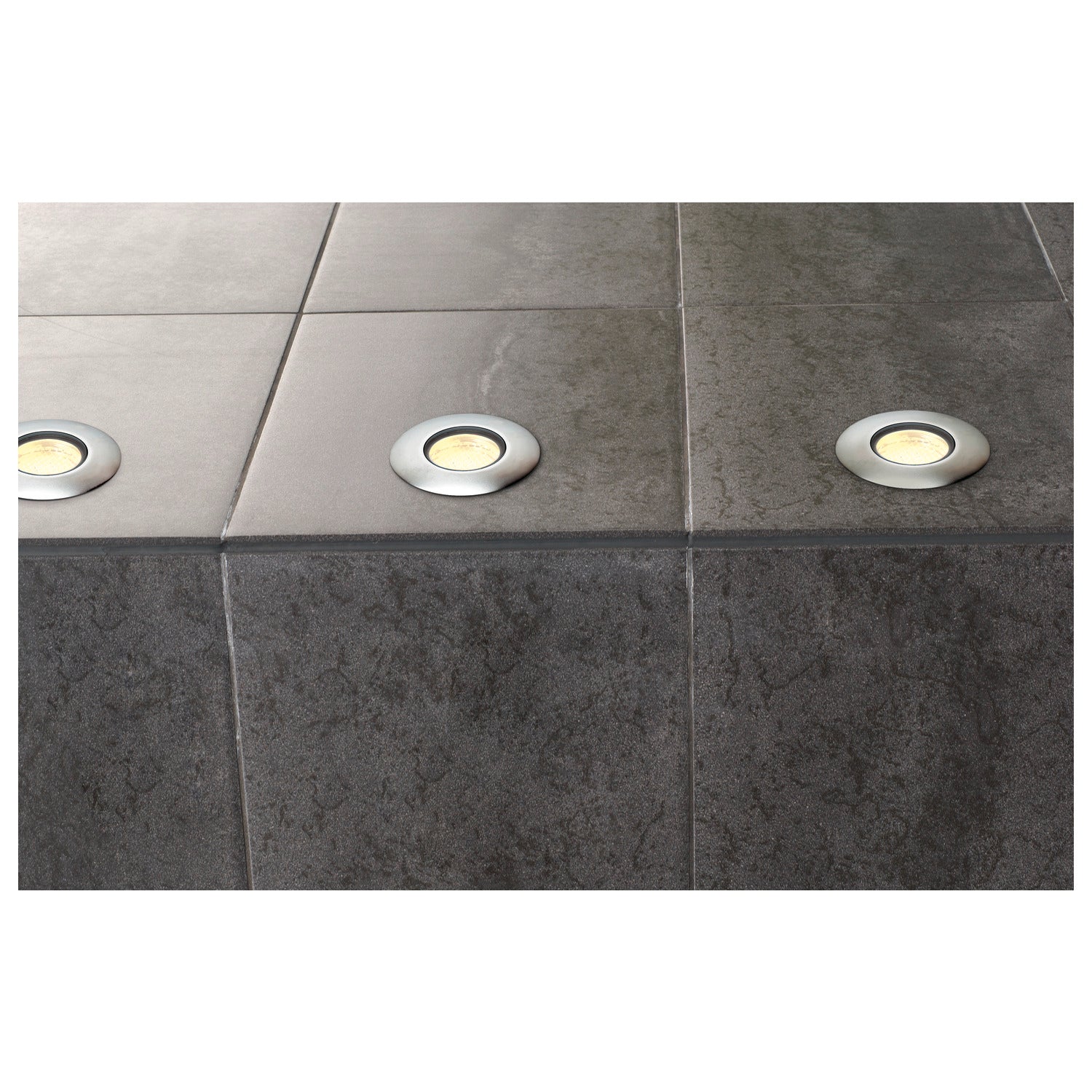 TRAIL-LITE 60, luminária de embutir no chão para exteriores, LED, 3000 K, IP65, aço inox 316, unidade de vidro acetinado, IP65