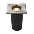 SOLASTO 120, luminária de embutir no chão para exteriores, LED GU10 51 mm, IP67, angular, aço inox, máx. 6 W