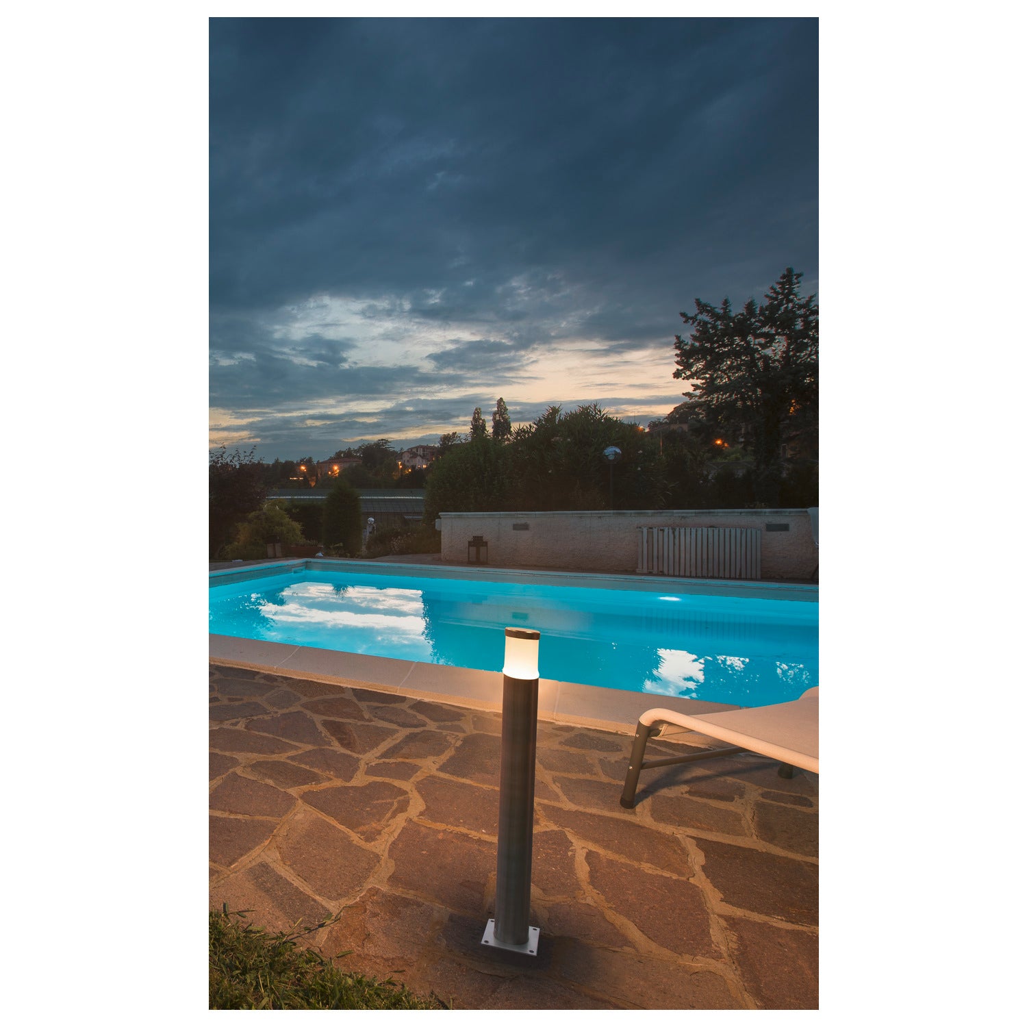 TRUST 60, luminária de apoio para exteriores, LED, 3000 K, IP55, aço inox 316, Ø/A 6/60 cm, 8,6 W